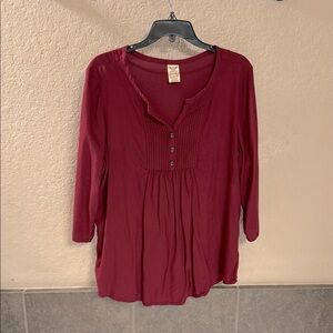 Faded Glory Pintuck 3/4 Sleeve Blouse
